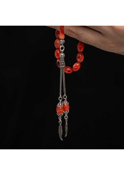 Hk Sıkma Kehribar Tesbih Gümüş Püskül |gümüş Takı Hediyelik Ürünler modelleri