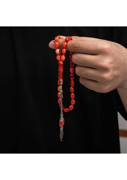 Hk Sıkma Kehribar Tesbih Gümüş Püskül |gümüş Takı Hediyelik Ürünler fırsatları