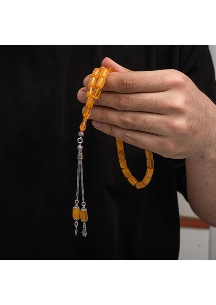 Hk Sıkma Kehribar Tesbih Gümüş Püskül |gümüş Takı Hediyelik Ürünler modelleri