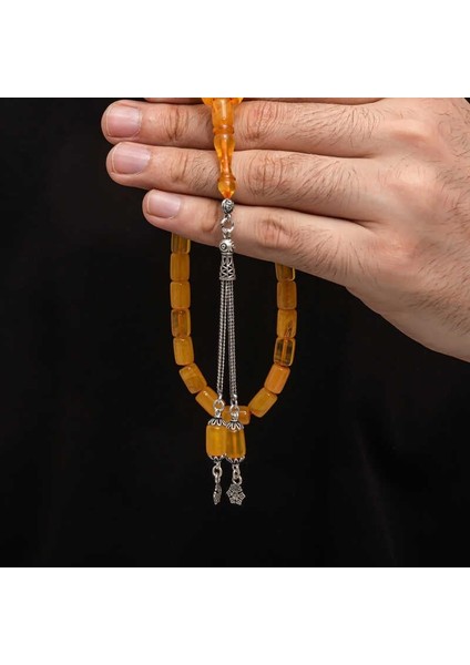 Hk Sıkma Kehribar Tesbih Gümüş Püskül |gümüş Takı Hediyelik Ürünler fırsatları