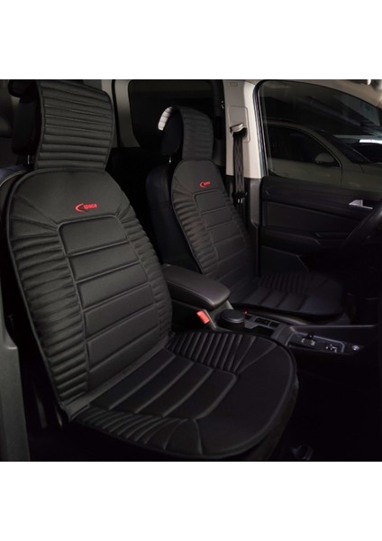 Renault Clio 4 Oto Koltuk Minderi Ön 2'li Set Siyah Bumerang Serisi Scr