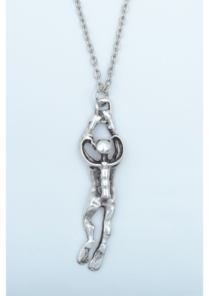 Dalgıç Gümüş Kaplama Düz Zincir Kolye