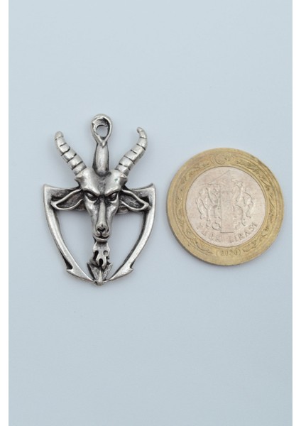 Baphomet Pagan - Keçi Şeytan Gümüş Kaplama Düz Zincir Kolye fırsatları