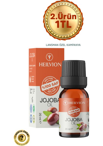 %100 Saf ve Doğal Soğuk Sıkım JOJOBA Yağı 20 ml Cilt Bakımı & Ferah Nefes & Aromaterapi