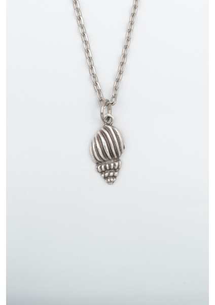 Minimal Deniz Kabuğu Gümüş Kaplama Düz Zincir Kolye