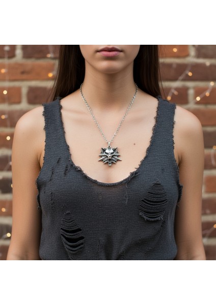 Asi Witcher 3 Gümüş Kaplama Düz Zincir Kolye fiyatları