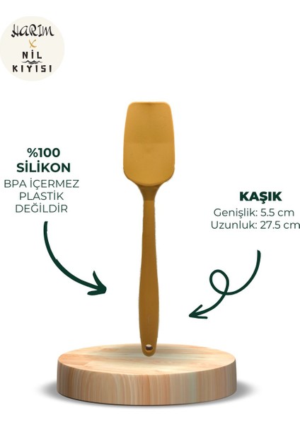 Yanmaz, Yapışmaz ve Çevre Dostu | Premıum Silikon Spatula & Kaşık Seti