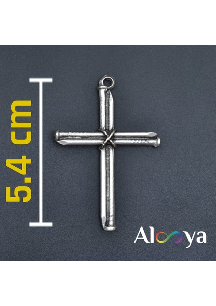 Çivili Haç Gümüş Kaplama Düz Zincir Kolye indirimleri