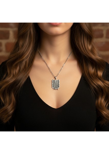 Attack On Titan Anime Gümüş Kaplama Düz Zincir Kolye fırsatları