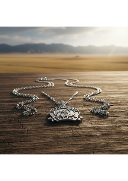 Tengri Biz Menen Göktürkçe Gümüş Kaplama Kolye Ucu fırsatları