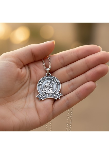 Tengri Biz Menen Göktürkçe Gümüş Kaplama Kolye Ucu indirimleri