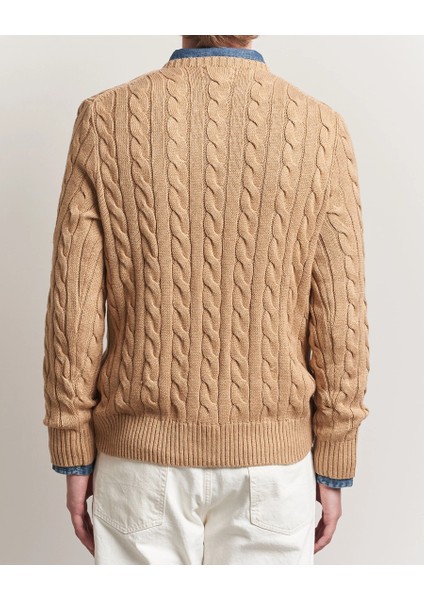 Erkek Örgü Dokulu Kahverengi Triko Kazak fiyatları