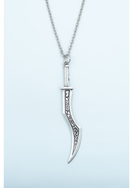 Kılıç Gümüş Kaplama Düz Zincir Kolye