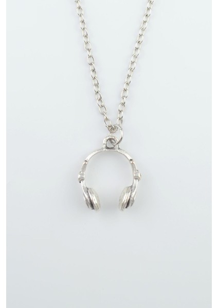 Kulaklık Gümüş Kaplama Düz Zincir Kolye