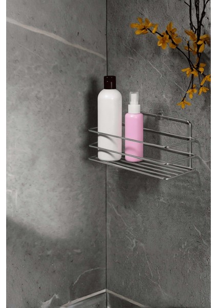 Parlak Metal Banyo Rafı, Şampuanlık ve Organizer, Modern ve Şık Tasarım modelleri