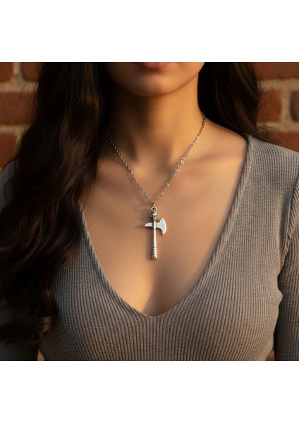 Kuru Kafa Balta Gümüş Kaplama Düz Zincir Kolye fiyatları