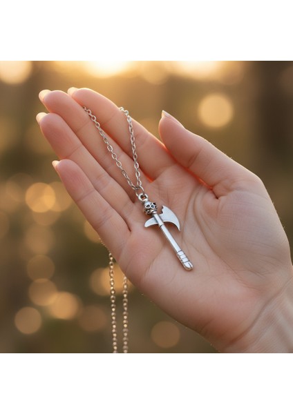 Kuru Kafa Balta Gümüş Kaplama Düz Zincir Kolye fırsatları