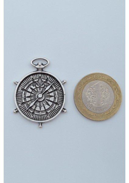 Pusula Gümüş Kaplama Düz Zincir Kolye fırsatları