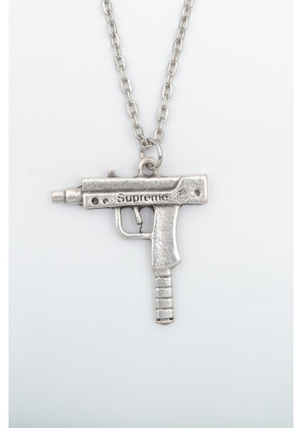 Uzi Gümüş Kaplama Düz Zincir Kolye