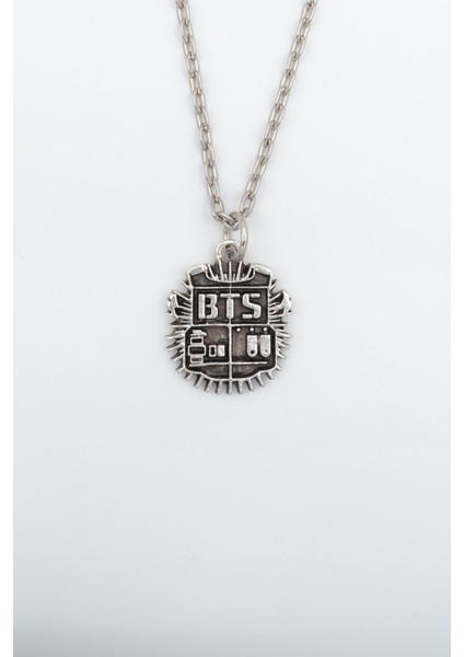 Minimal BTS Army Gümüş Kaplama Düz Zincir Kolye
