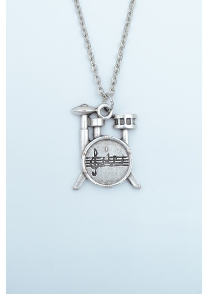 Bateri Gümüş Kaplama Düz Zincir Kolye