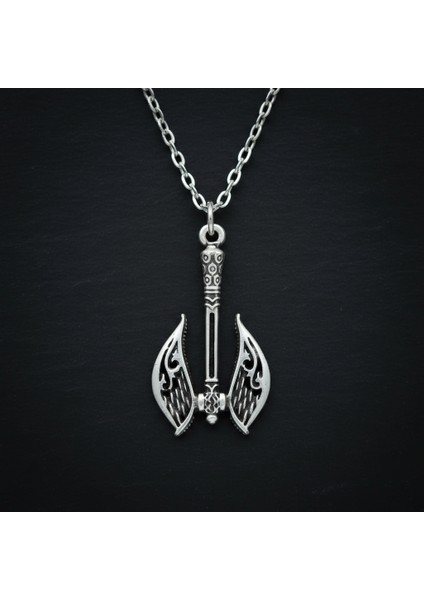 Elf Balta - Axe Gümüş Kaplama Düz Zincir Kolye