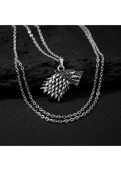 Game Of Thrones Kurt Gümüş Kaplama Kolye Ucu