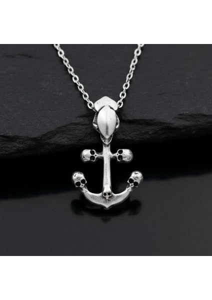 Kuru Kafa Deniz Çapa Gümüş Kaplama Düz Zincir Kolye fiyatları