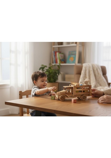 El Yapımı Doğal Ahşap Oyuncak Kamyon Inşaat Iş Makinesi Maket Model Çocuklara Özel Gün Hediyesi fiyatları