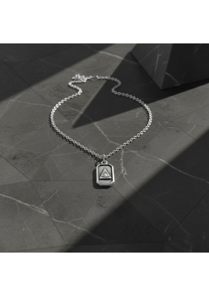 Minimal Göz Gümüş Kaplama Düz Zincir Kolye modelleri