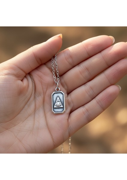 Minimal Göz Gümüş Kaplama Düz Zincir Kolye indirimleri