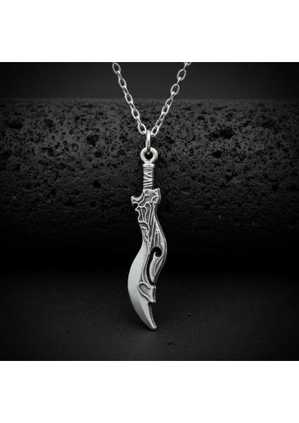 Lol Savaş Kılıcı Gümüş Kaplama Düz Zincir Kolye