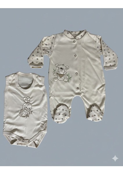 %100 Organik 10 Parça Lüks Hastane Çıkış Seti Tavşanlı