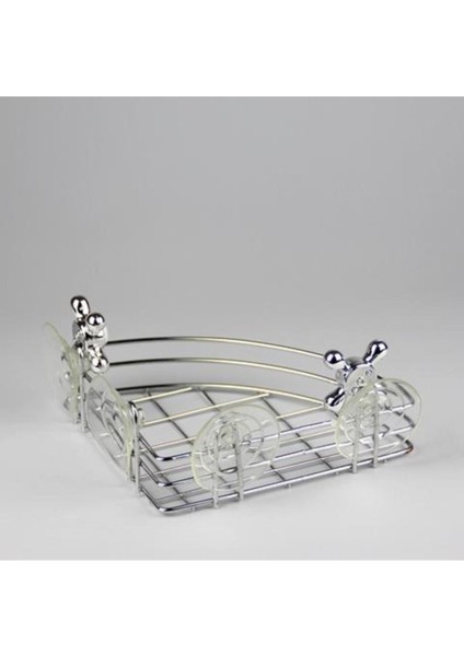 Banyo Köşe Rafı, Metal Vantuzlu, Beyaz, Şık ve Pratik Tasarım fırsatları