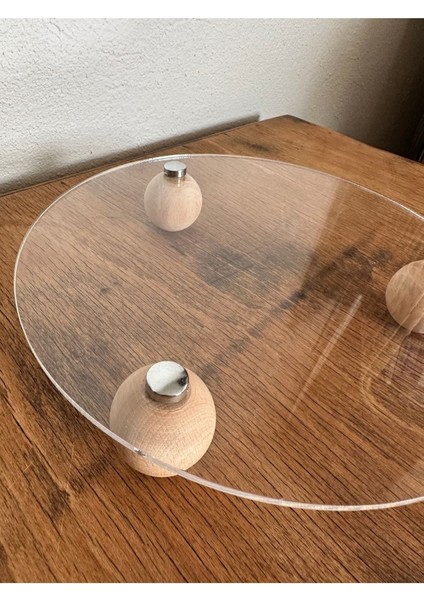 Şeffaf Ahşap Top Ayaklı Organizer, Düzenleyici ve Pleksi Stant, Şık ve Pratik Tasarım indirimleri