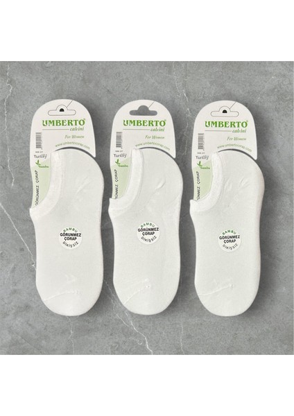 3'lü Bambu Kadın Sneaker Çorap