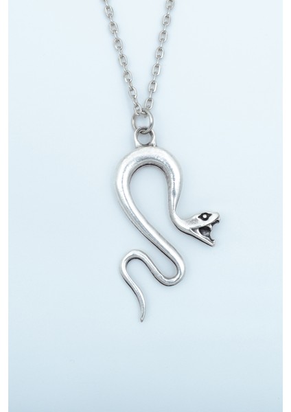 Yılan Gümüş Kaplama Düz Zincir Kolye
