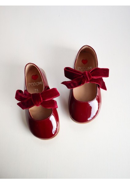 Ipobomi - Flare Burgundy Rugan Çocuk Ayakkabı Kırmızı - 20