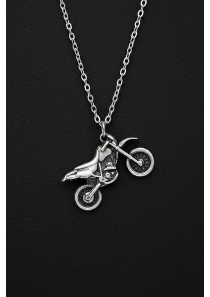 Cross Motor Gümüş Kaplama Düz Zincir Kolye fiyatları