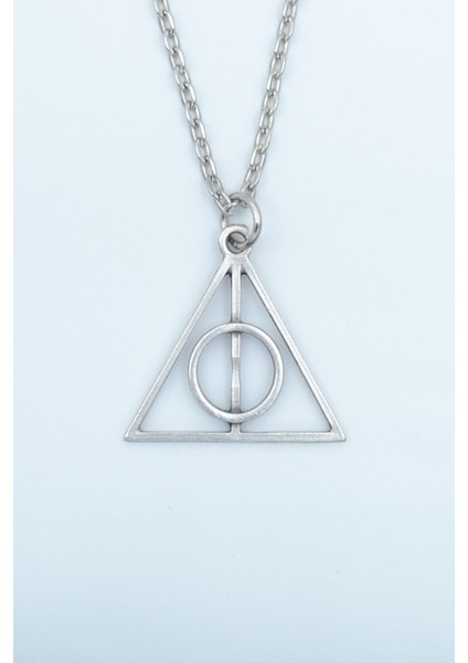 Harry Potter Ölüm Yadigarları Üçgen Gümüş Kaplama Düz Zincir Kolye
