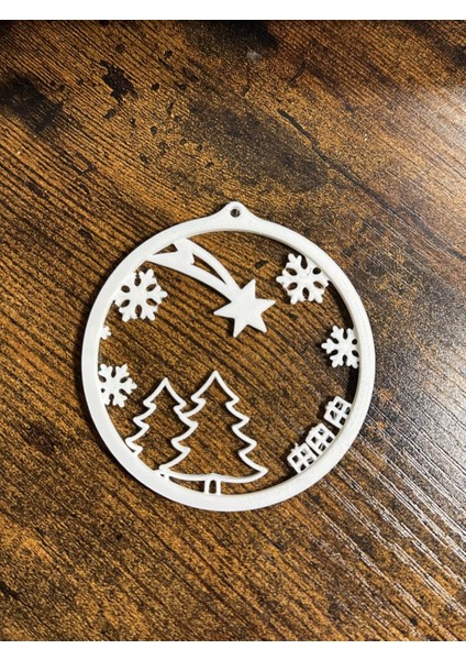 Yılbaşı Formlu Dekoratif Tabak – Yılbaşı Ağacı Süs 8cm