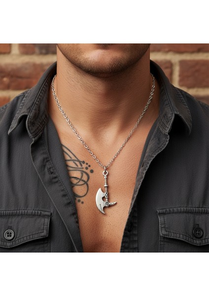 Balta Gümüş Kaplama Düz Zincir Kolye fiyatları
