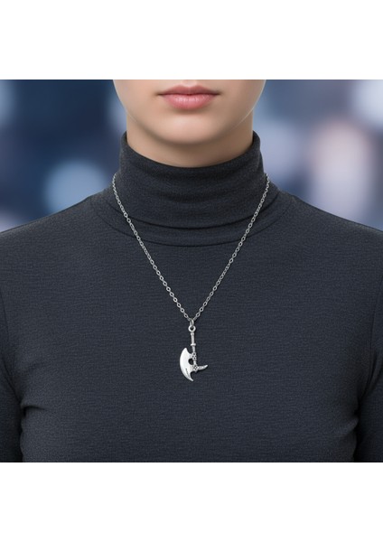 Balta Gümüş Kaplama Düz Zincir Kolye modelleri