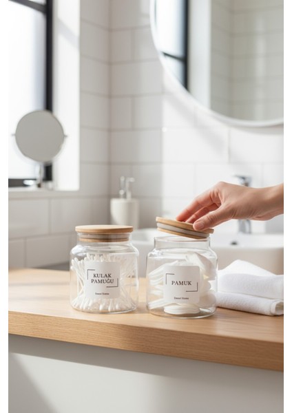 Turuncu 2'li Bambu Kapaklı Kulak Pamuğu ve Pamuk, 500 Ml, Doğal ve Hijyenik Kullanım