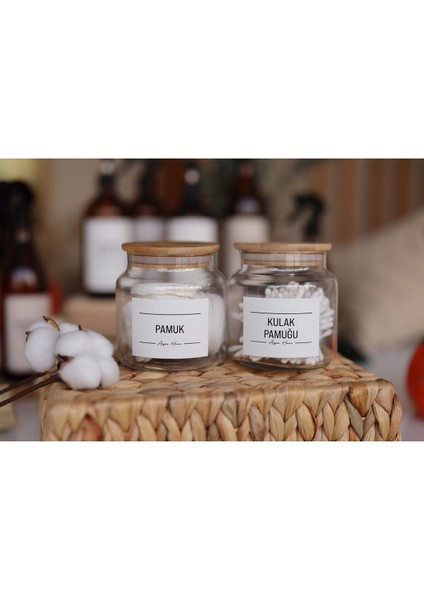 Turuncu 2'li Bambu Kapaklı Kulak Pamuğu ve Pamuk, 500 Ml, Doğal ve Hijyenik Kullanım