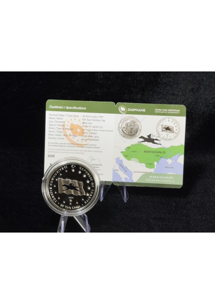 Avar Kağanlığı – Türk Devletleri Serisi No:6 Gümüş Sikke Hatıra Para (925 Ayar, Proof / Mineli)