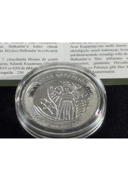 Avar Kağanlığı – Türk Devletleri Serisi No:6 Gümüş Sikke Hatıra Para (925 Ayar, Proof / Mineli)
