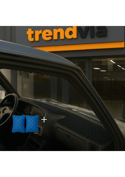 Tofaş Şahin Doğan Kartal Yüksek Ön Göğüs Siyah-Mavi Torpido Kılıfı / Mavi-Siyah Boyun Yastığı