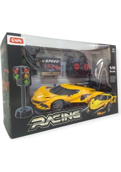 Ctoys Racing 1:16 Uzaktan Kumandalı Sarı Spor Araba Trafik Işıklı modelleri
