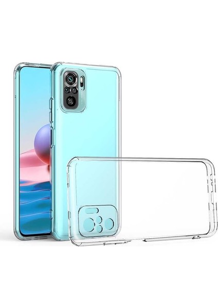 Xiaomi Redmi Note 10/10S Kılıf Tasarımlı Kamera Korumalı Şeffaf Esnek Silikon Kapak